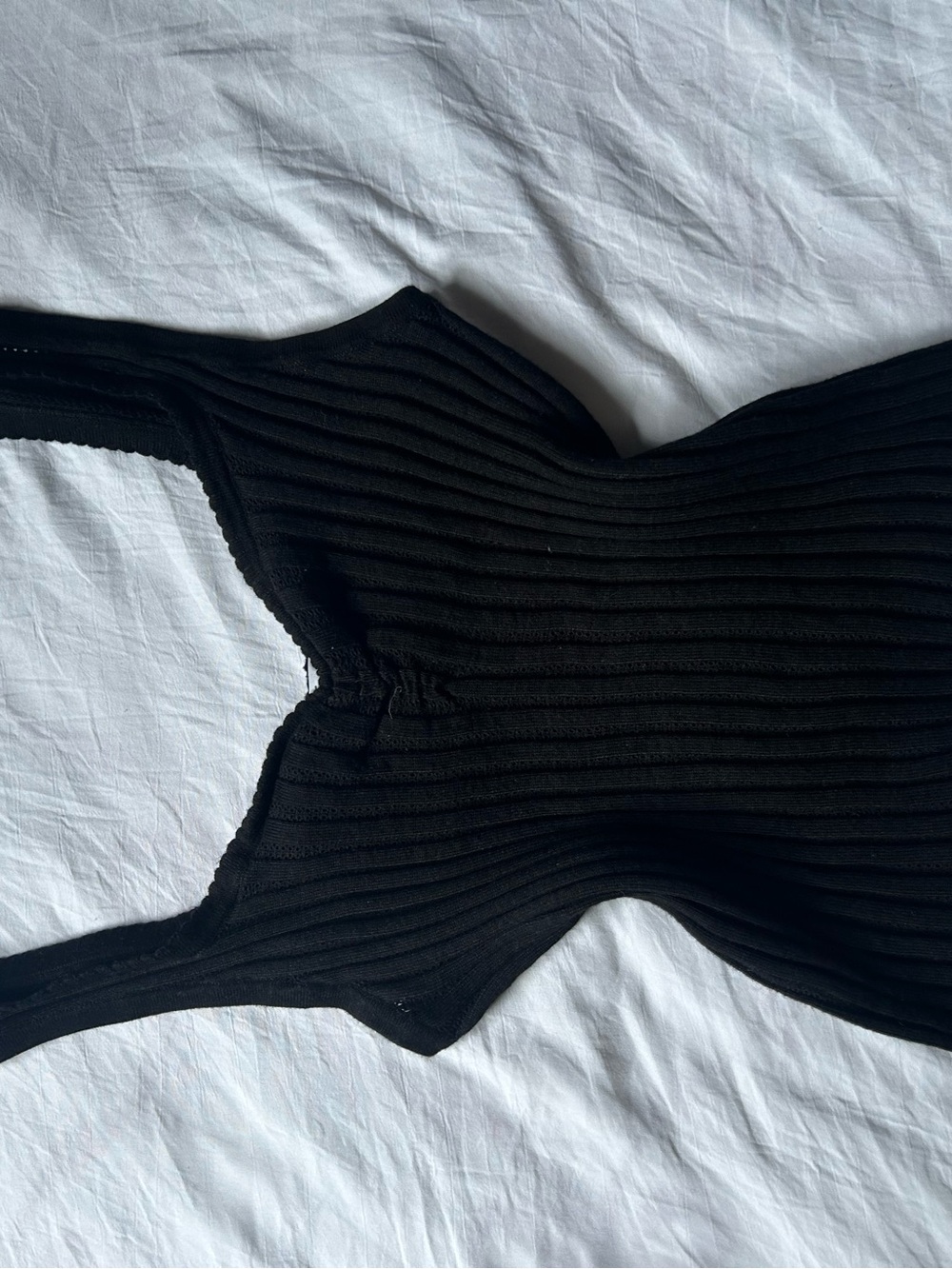 Vintages Ardene Black Ribbed Tank Top - Fitted Sleeveless Knit